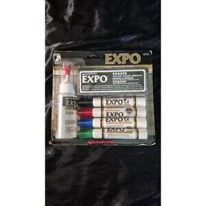 EXPO Combo Pack Whiteboard Markers w/ Eraser & Cleaner, MPN 83153 vintage 1999